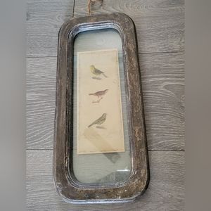 Creative Co-op Home Decor Bird Print 14x 6.5 Antiqued Frame